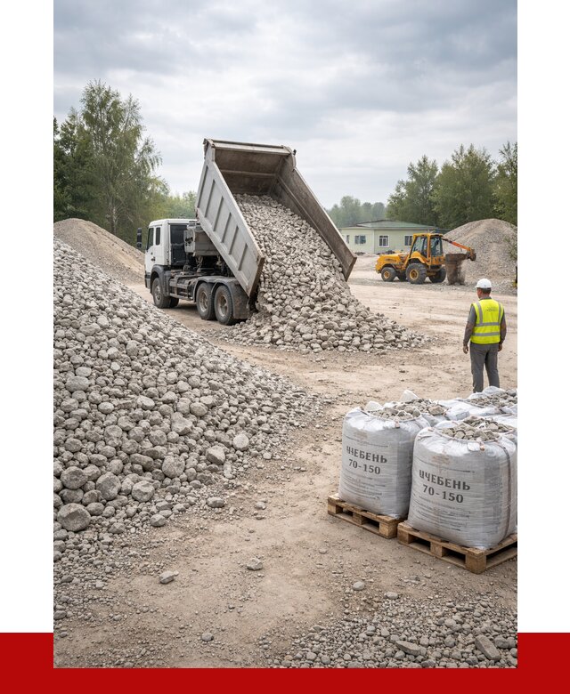 Известняковый щебень фракция 70-150 в Железногорске от 1278 р. | ПРОНЕРУДЖлк