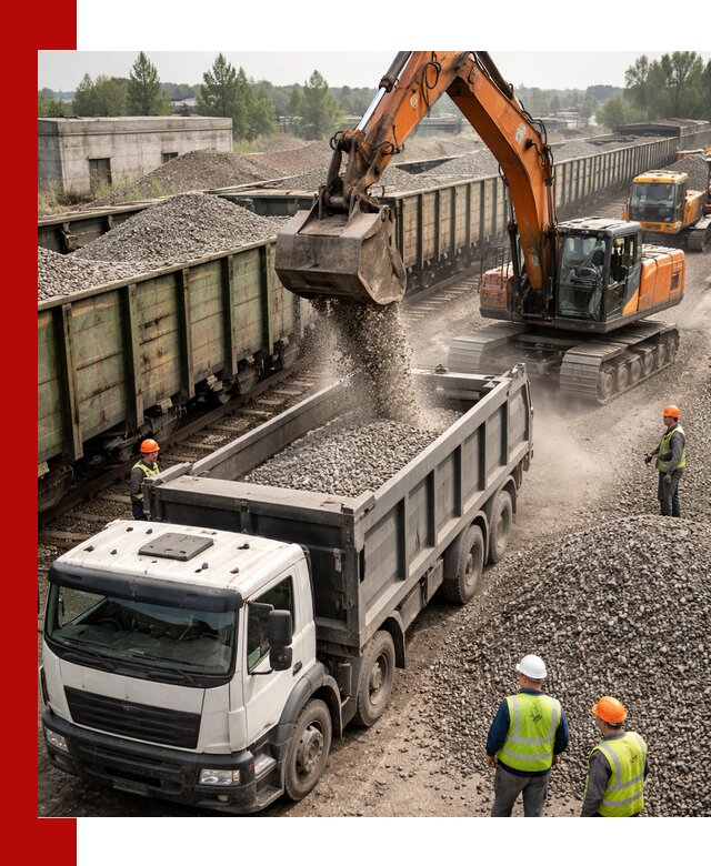 Железнодорожный щебень фракция 25–60 для поставок в Железногорске