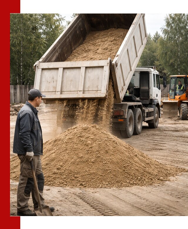 Доставка и продажа песка с разгрузкой в Железногорске