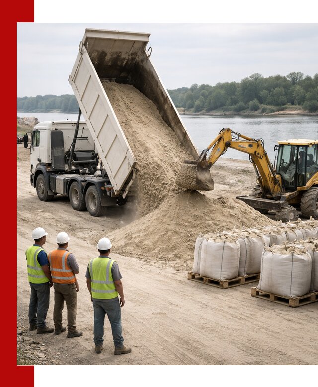 Доставка речного песка в Железногорске самосвалами и погрузкой