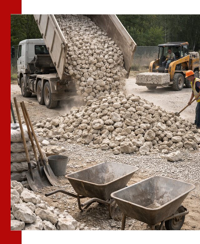 Доставка и продажа бутового известнякового камня в Железногорске