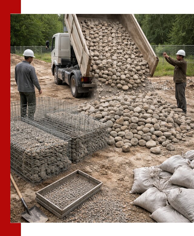 Камень для габионов фракция 70–151 в Железногорске