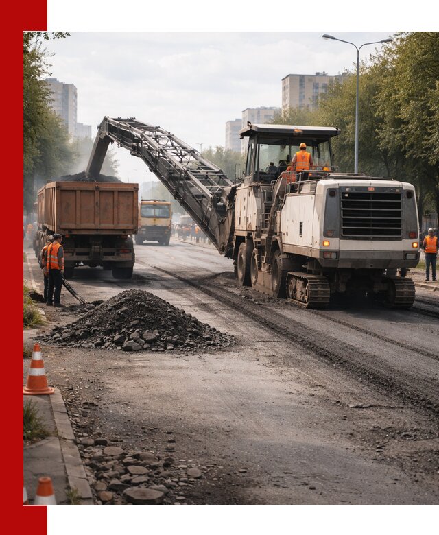 Фрезерованный асфальт в Железногорске — удаление и вывоз старого покрытия