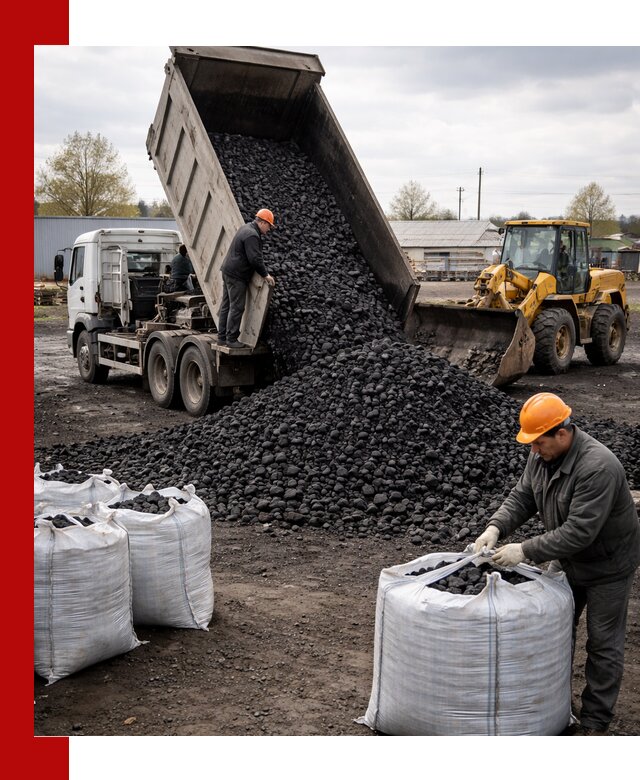 Доставка каменного угля в Железногорске оптом и в розницу
