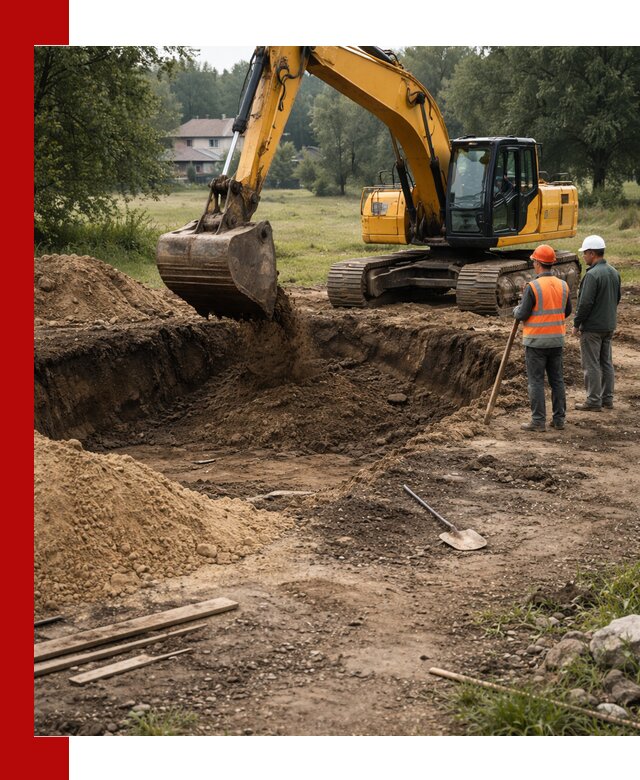 Рытье котлована под фундамент в Железногорске (быстро и недорого)
