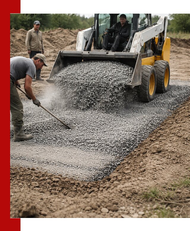 Устройство щебеночной подушки в Железногорске для дорог и фундаментов